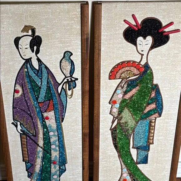 Mid -Century Modern Pebble Gravel Art Panels - Picture 2 of 10